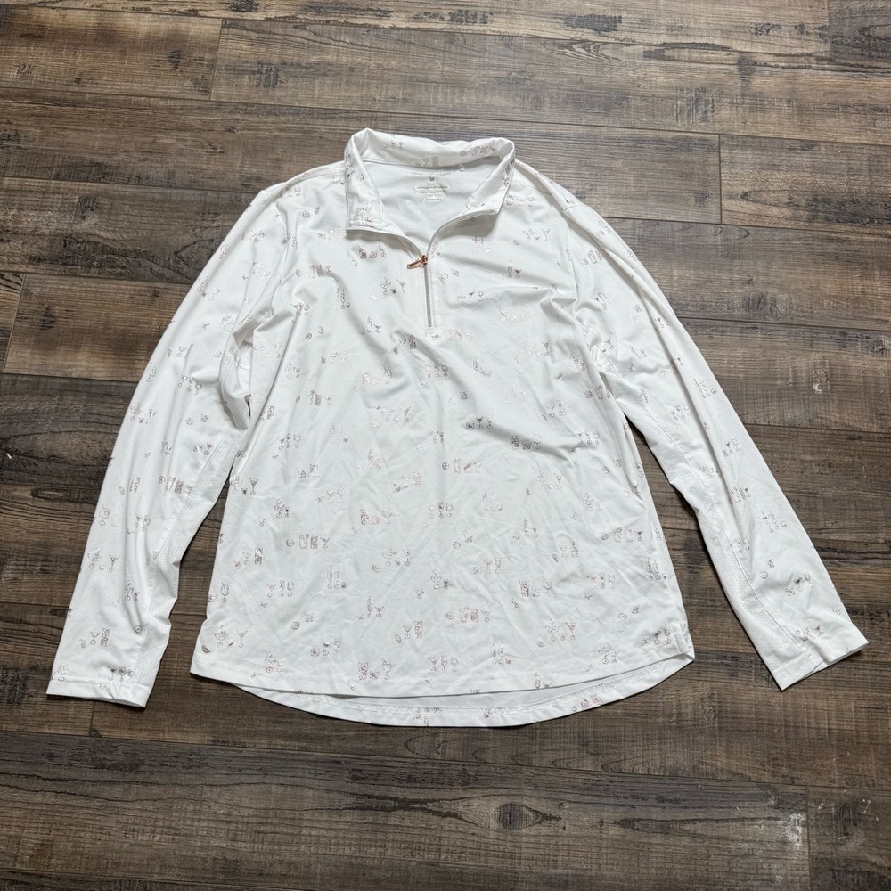 SanSoleil  White Long Sleeve Men's Golf Shirt